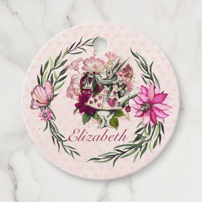 Vintage Alice im Wunderland Tee Party Benutzerdefi Geschenkanhänger (Vorderseite)