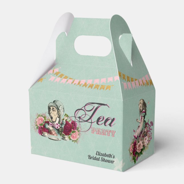 Vintage Alice im Wunderland Tee Party Benutzerdefi Geschenkschachtel (Vorderseite)