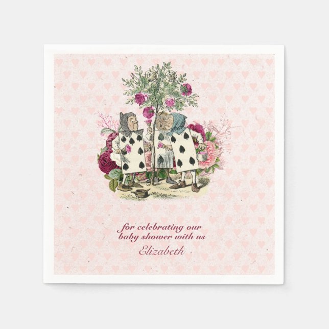 Vintage Alice im Wunderland Tee Party Benutzerdefi Serviette (Vorderseite)