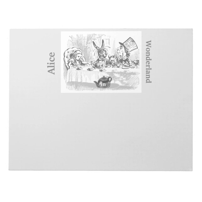 Vintage Alice im Wunderland Tee Party Notepad Notizblock (Vorderseite)