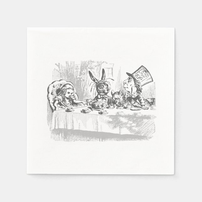 Vintage Alice im Wunderland Tee Party Papier Napki Serviette (Vorderseite)