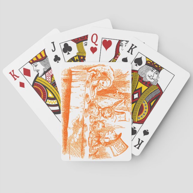 Vintage Alice im Wunderland Tee Party Spielkarten (Rückseite)