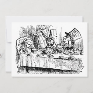 Vintage-Alice-im-Wunderland-Teegesellschaft-Einwei Einladung