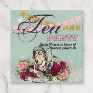 Vintage-Alice-im-Wunderland-Teeparty-individuelle- Geschenkanhänger