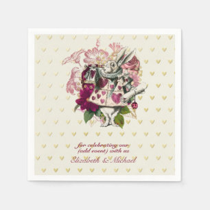Vintage-Alice-im-Wunderland-Teeparty individuelle  Serviette