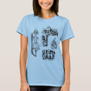 Vintage Alice im Wunderland, Tenniel Charaktere T-Shirt