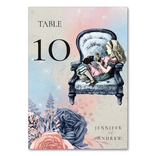 Vintage Alice im Wunderland Tischnummer (Vorderseite)