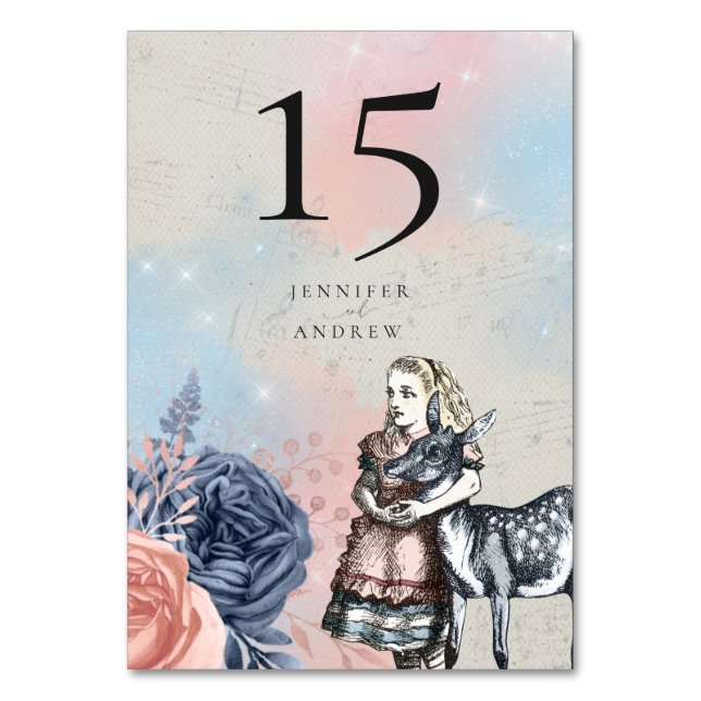Vintage Alice im Wunderland Tischnummer (Vorderseite)