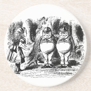 Vintage Alice im Wunderland, Tweedledee Tweedledum Getränkeuntersetzer