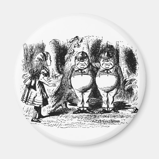 Vintage Alice im Wunderland, Tweedledum Tweedledee Magnet (Vorne)