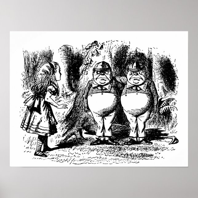 Vintage Alice im Wunderland, Tweedledum Tweedledee Poster (Vorne)