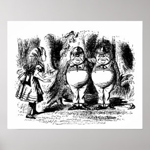 Vintage Alice im Wunderland, Tweedledum Tweedledee Poster