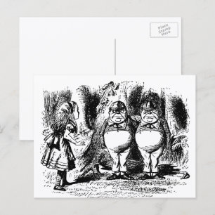 Vintage Alice im Wunderland, Tweedledum Tweedledee Postkarte