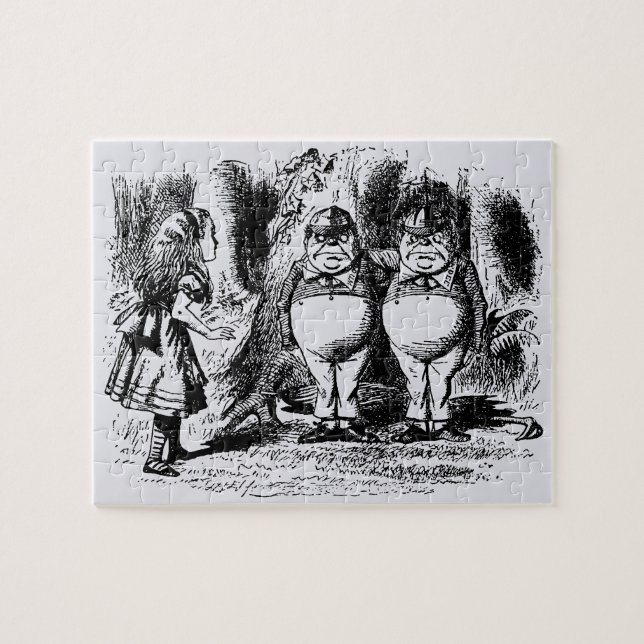 Vintage Alice im Wunderland, Tweedledum Tweedledee Puzzle (Horizontal)