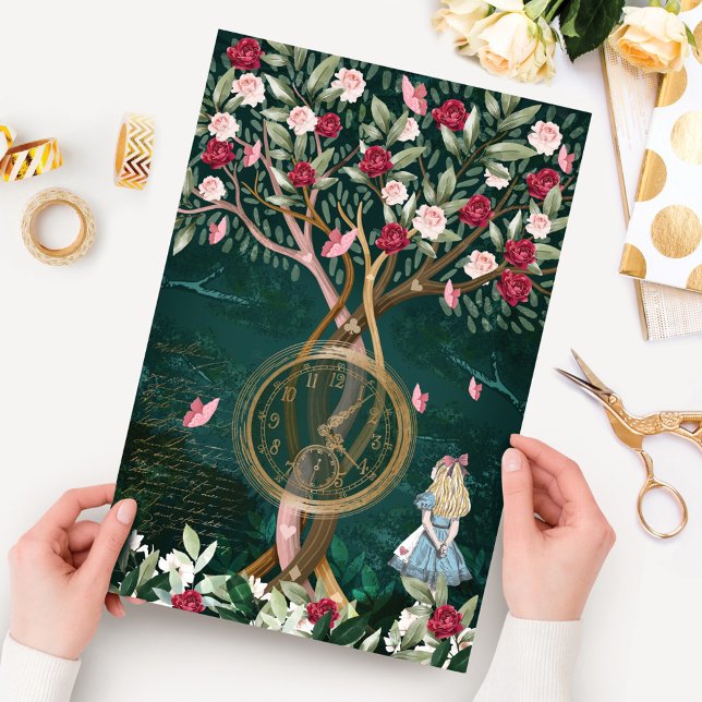 Vintage Alice im Wunderland Twisted Tree Decoupage Seidenpapier (Von Creator hochgeladen)