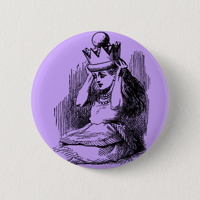 Vintage Alice im Wunderland und Krone Button (Vorderseite)