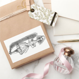 Vintage Alice im Wunderland von Tenniel Rechteckiger Aufkleber