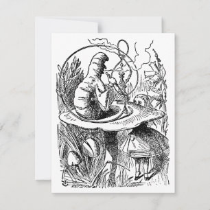Vintage Alice im Wunderland Wasserpfeife Raupe Einladung