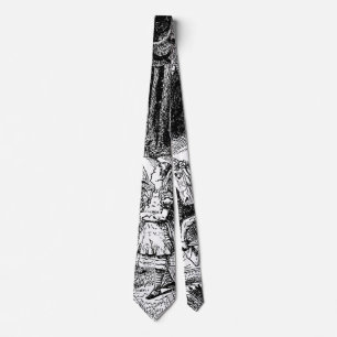 Vintage Alice im Wunderland Weiße Nacht auf Pferd Krawatte