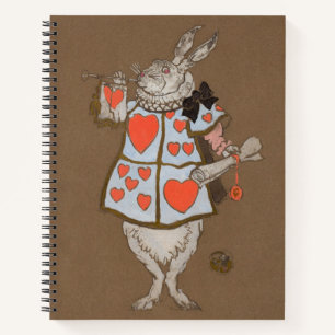 Vintage Alice im Wunderland Weißer Hase Herold Notizbuch