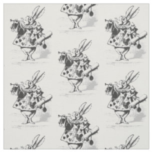 Vintage-Alice-im-Wunderland-Weißer-Kaninchen-Stoff Stoff