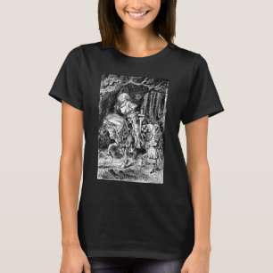 Vintage Alice im Wunderland Weißer Ritter auf Pfer T-Shirt