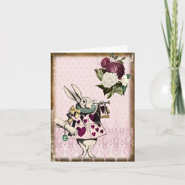 Vintage Alice im Wunderland Weißes Kaninchen (Vorderseite)