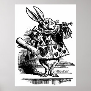 Vintage Alice im Wunderland Weißes Kaninchen als H Poster