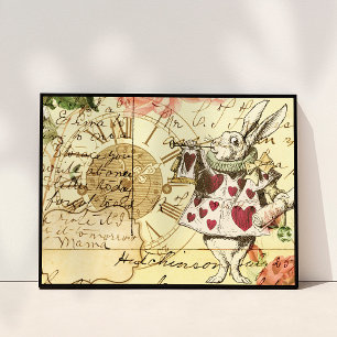 Vintage Alice im Wunderland Weißes Kaninchen Poster