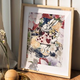 Vintage Alice im Wunderland Weißes Kaninchen Poster