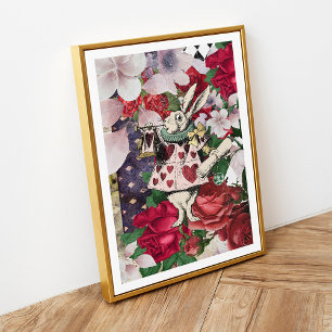 Vintage Alice im Wunderland Weißes Kaninchen Poster