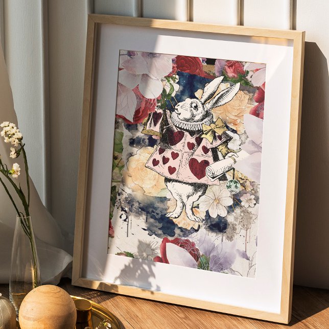 Vintage Alice im Wunderland Weißes Kaninchen Poster (Von Creator hochgeladen)