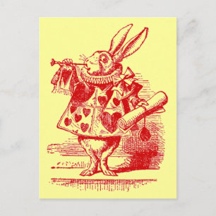 Vintage Alice im Wunderland Weißes Kaninchen Postkarte