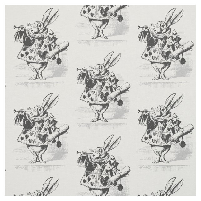 Vintage Alice im Wunderland Weißkaninchengewebe Stoff (Muster)