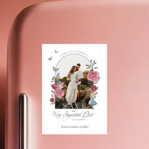 Vintage Alice im Wunderland Wichtiges Foto Magneteinladung