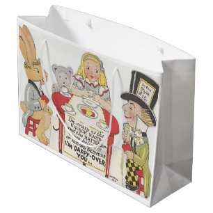 Vintage Alice im Wunderland-wütendes Tee-Party Große Geschenktüte