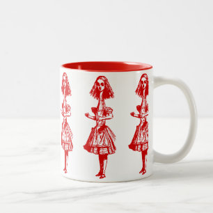 Vintage Alice im Wunderland Zweifarbige Tasse