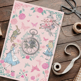 Vintage Alice in Wonderland Fairytale Decoupage Seidenpapier