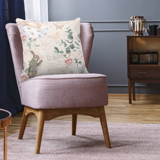 Vintage Alice in Wonderland Leimschnitt Kissen (Von Creator hochgeladen)