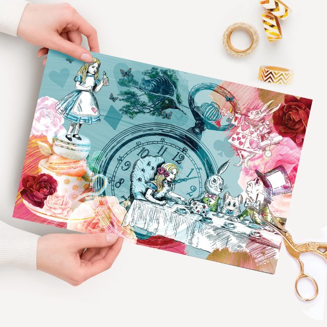 Vintage Alice in Wonderland Leimschnitt Seidenpapier (Von Creator hochgeladen)