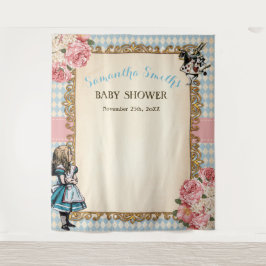 Vintage Alice in Wonderland Welcome Baby Shower Wandteppich