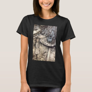 Vintage Alice mit Wasserpfeife rauchender Raupe T-Shirt
