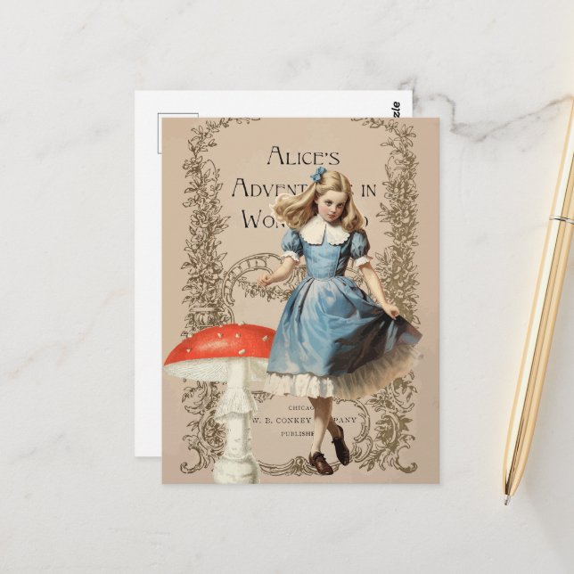 Vintage Alice Postkarte (Vorderseite/Rückseite Beispiel)