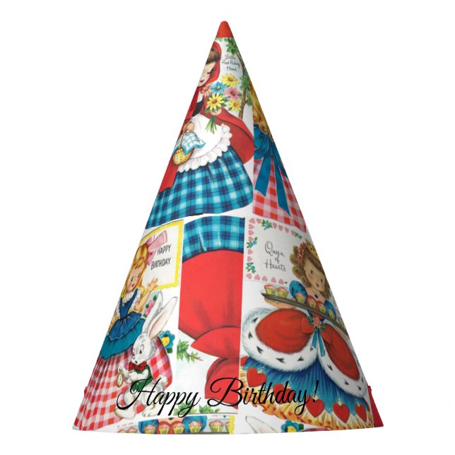 Vintage Alice / Red Riding Hood / Goldilocks Partyhütchen (Vorderseite)