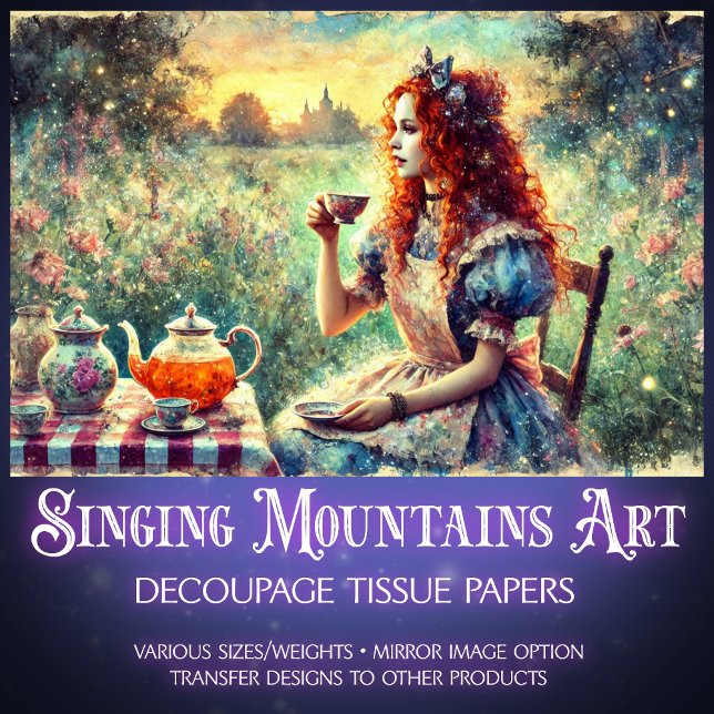 Vintage Alice Teatime Daydream Decoupage Seidenpapier (Von Creator hochgeladen)