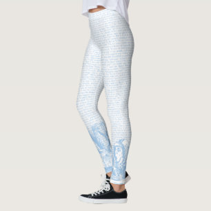 Vintage-Alice-Text und -Rand hellblau Leggings