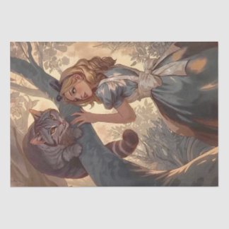 Vintage Alice und die Cheshire-Katze Seidenpapier