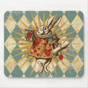 Vintage Alice Weißes Kaninchen Mousepad