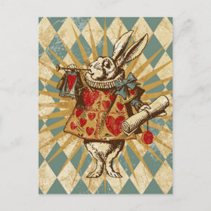 Vintage Alice Weißes Kaninchen Postkarte