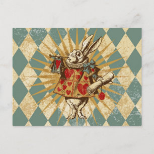 Vintage Alice Weißes Kaninchen Postkarte
